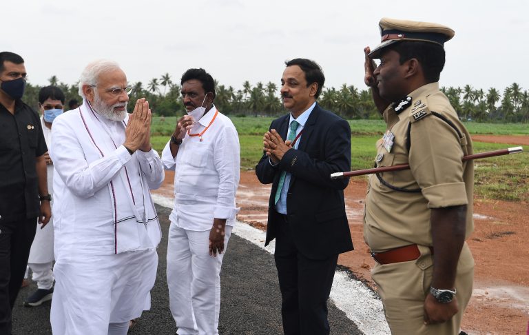Hon'ble PM sir during the visit to Visakhapatnam
